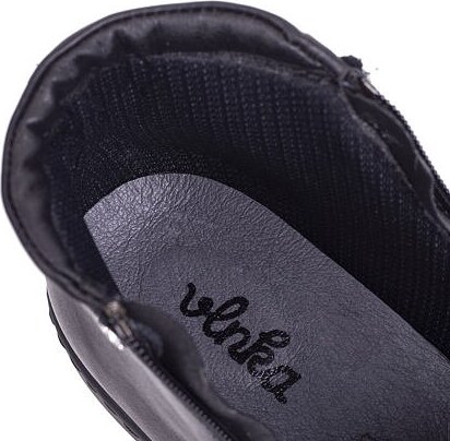 Vlnka Női cipzáras bőr bokacipő Marcella, fekete felnőtt cipő