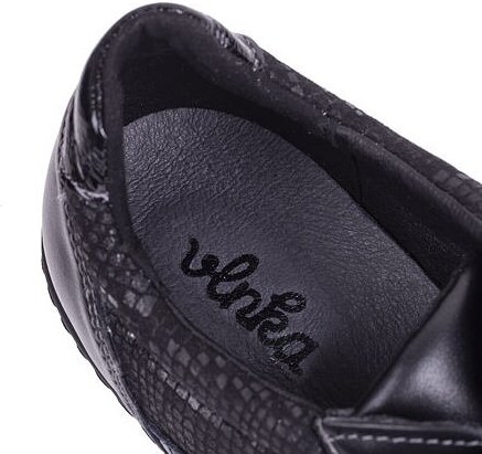 Vlnka Női tépőzáras bőr félcipő Stella, fekete felnőtt cipő