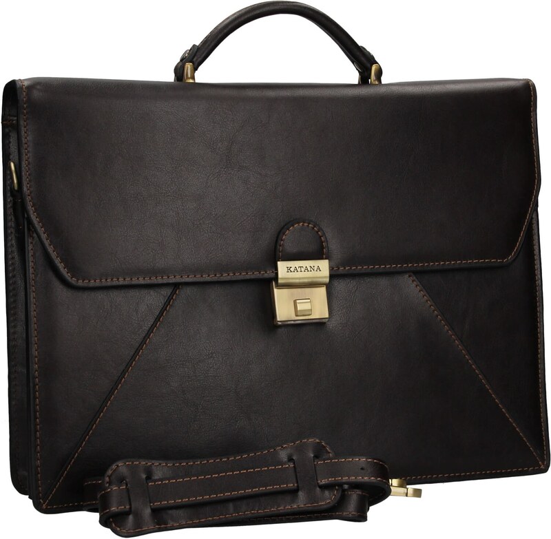 Férfi bőr aktatáska Katana Monaco - sötétbarna