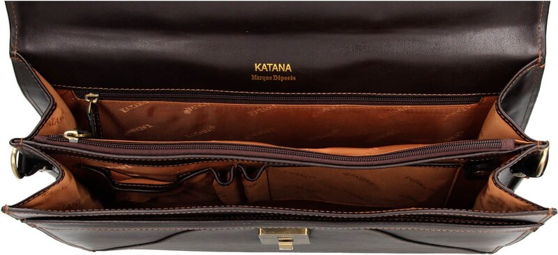 Férfi bőr aktatáska Katana Monaco - sötétbarna
