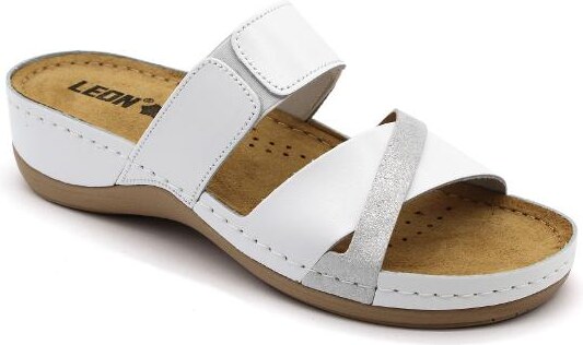 909 LEON Comfort női bőr papucs