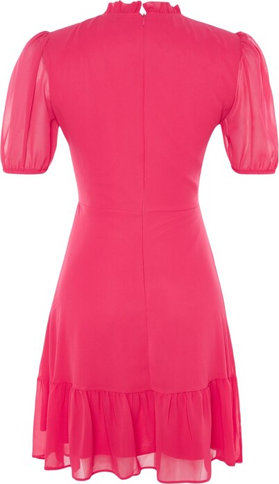 Trendyol Fuchsia A-Cut Flounce Chiffon Lined Woven Woven Dress