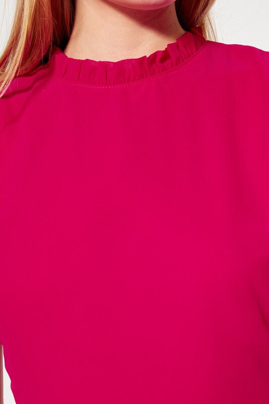 Trendyol Fuchsia A-Cut Flounce Chiffon Lined Woven Woven Dress