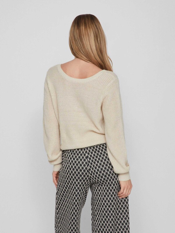 VILA Pulóver 'Debra' gyapjúfehér