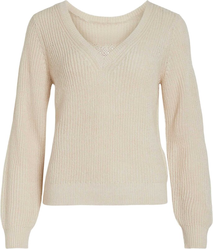 VILA Pulóver 'Debra' gyapjúfehér