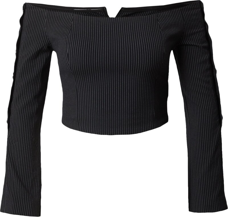 ABOUT YOU x Toni Garrn Top 'Camilla' szürke / fekete