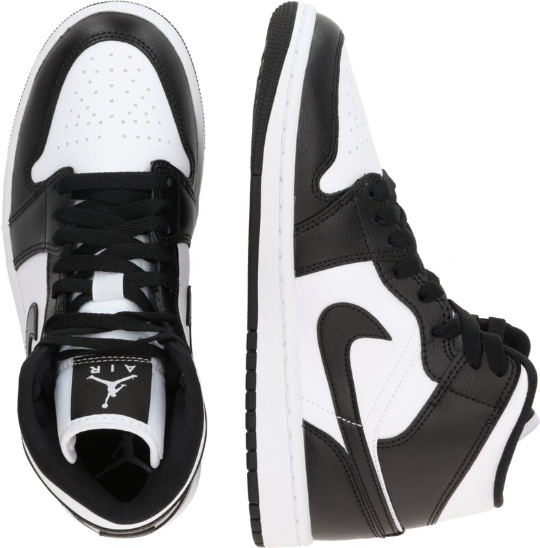 Jordan Magas szárú sportcipők 'AIR JORDAN 1' fekete / fehér
