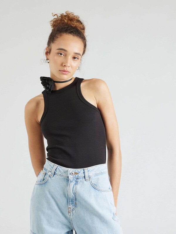 HUGO Top fekete / fehér