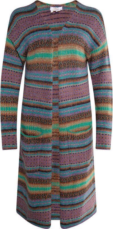 usha FESTIVAL Kardigán 'Carnea' krém / világosbarna / orgona / fekete