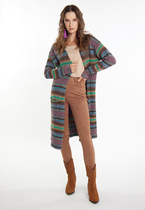 usha FESTIVAL Kardigán 'Carnea' krém / világosbarna / orgona / fekete