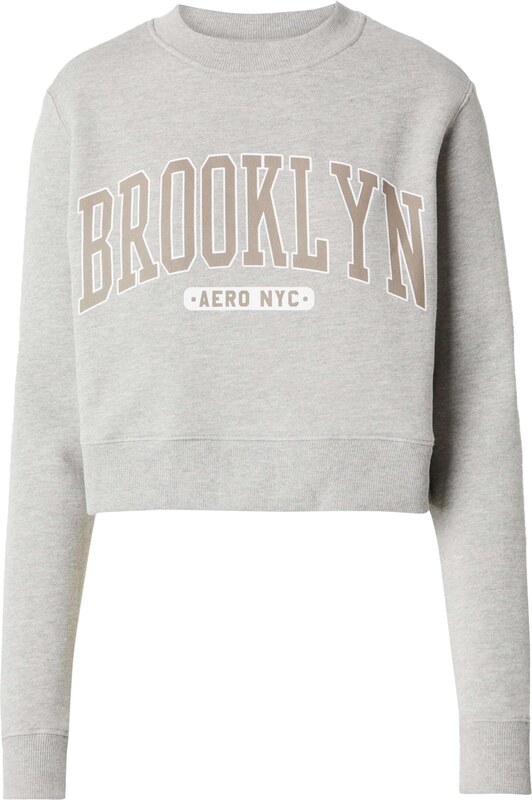 AÉROPOSTALE Tréning póló 'BROOKLYN' mokka / szürke / fehér