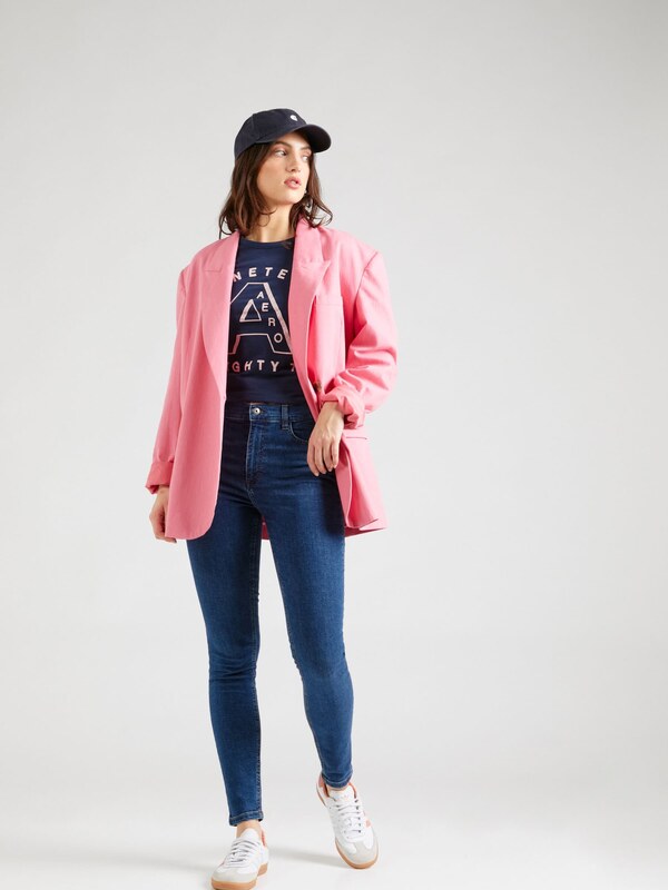 AÉROPOSTALE Póló 'NINETEEN EIGHTY 7' tengerészkék / pasztell-rózsaszín