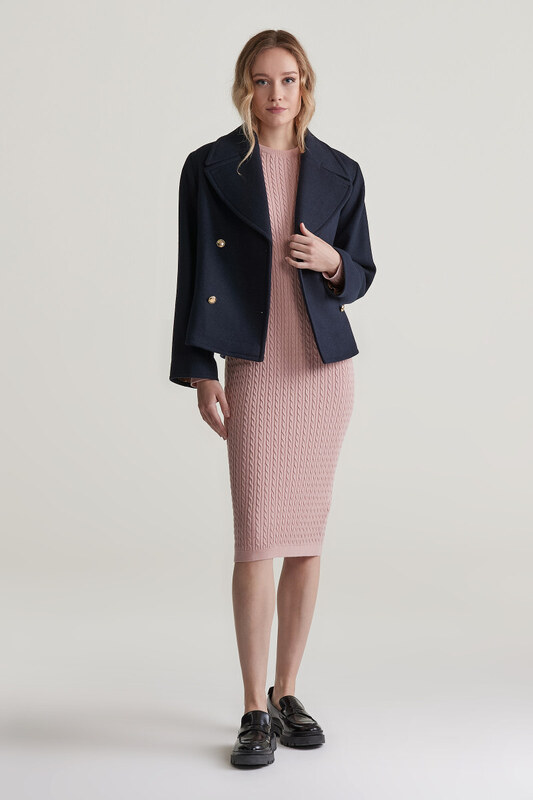 RUHA GANT MINI CABLE KNIT DRESS DUSTY PINK