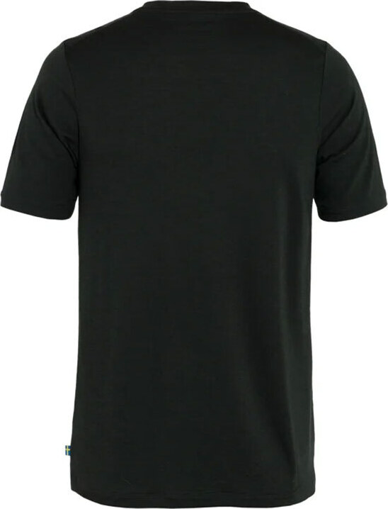 Fjällräven Abisko Wool Logo SS M Black Férfiak - Pólók Fjällräven - Fekete - F86977-550-L