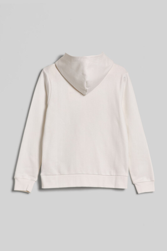 MELEGÍTŐ FELSŐ GANT REG PRINTED GRAPHIC ZIP HOOD EGGSHELL