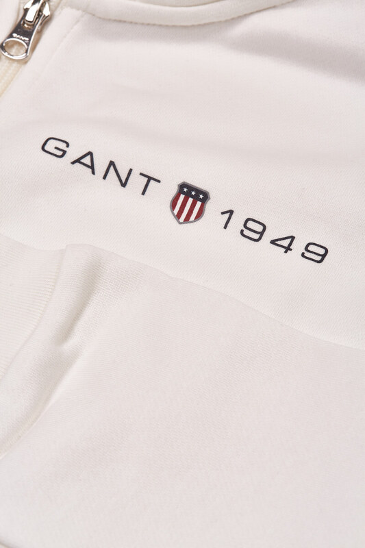MELEGÍTŐ FELSŐ GANT REG PRINTED GRAPHIC ZIP HOOD EGGSHELL