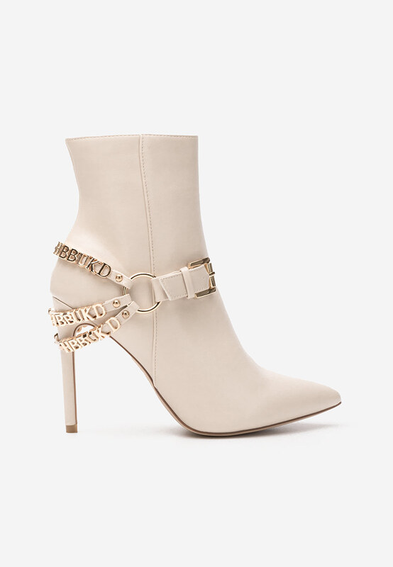 Zapatos Verena bézs tűsarkú bokacsizma