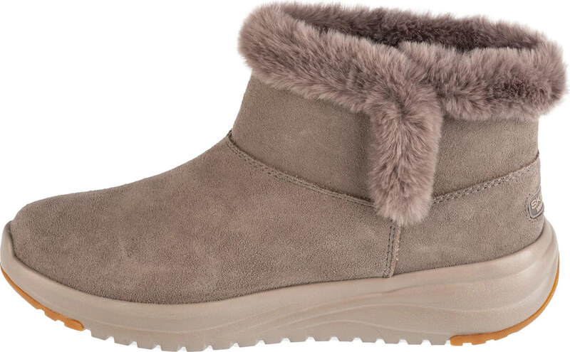 Barna női Skechers On-The-Go Stellar - Cozy Step Velúr téli bokacsizma 144775-DKTP