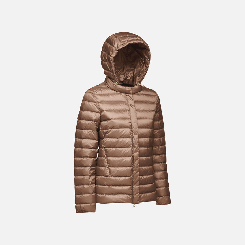 Dark Brown Women's Quilted Jacket Geox Jaysen - Women's