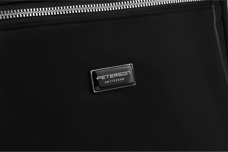Peterson fekete női shopper táska ezüst részletekkel PTN CTY-06