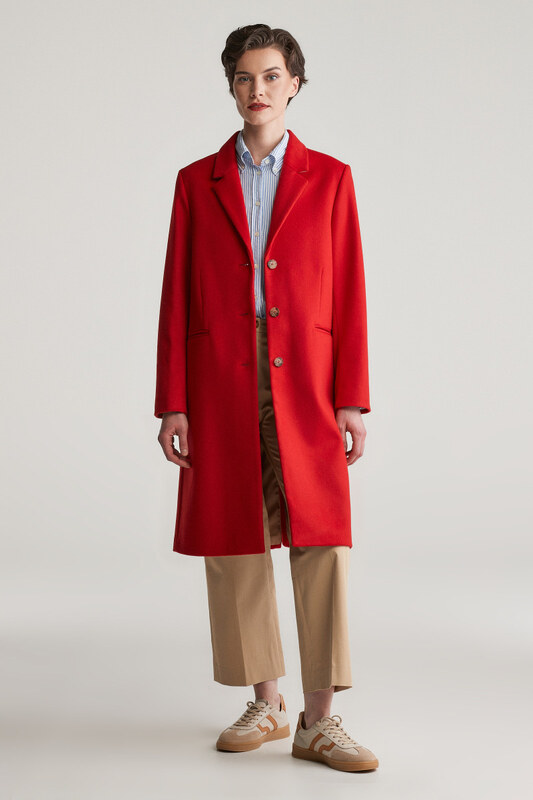 KABÁT GANT CLASSIC TAILORED WOOL COAT RUBY RED