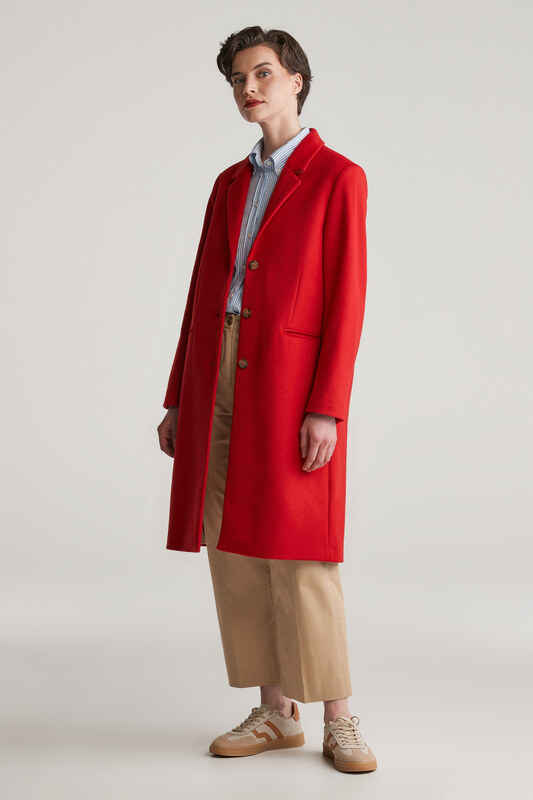 KABÁT GANT CLASSIC TAILORED WOOL COAT RUBY RED