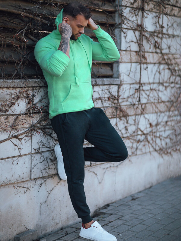 BASIC Menta-fekete férfi tréningruha szett AX0745