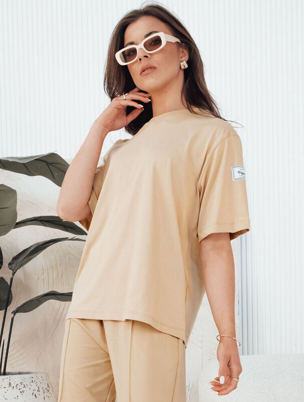 BASIC Bézs színű póló és tréningruha szett RIZNA AY1035