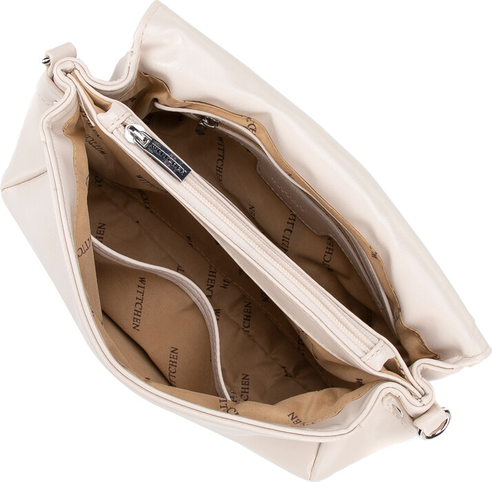 Wittchen Női ökobőr táska szegecsekkel - krém