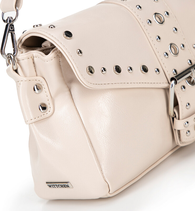 Wittchen Női ökobőr táska szegecsekkel - krém