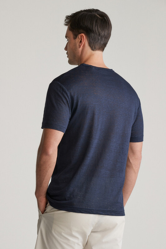 PÓLÓ GANT LINEN SS TSHIRT EVENING BLUE