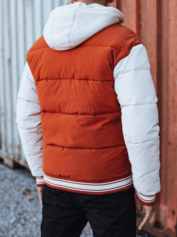 BASIC Férfi piros téli dzseki kapucnival TX4877