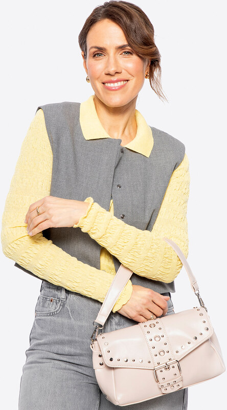 Wittchen Női ökobőr táska szegecsekkel - krém