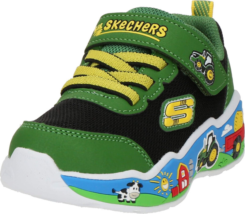 SKECHERS Sportcipő sárga / zöld / fekete / fehér