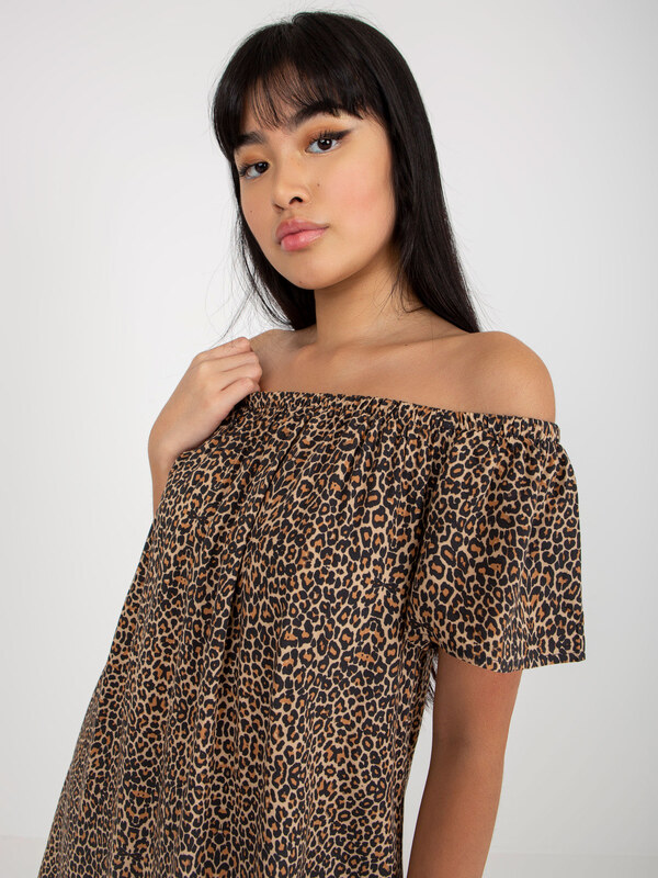 BASIC Barna mintás nyári ruha D73771R30145J-brown