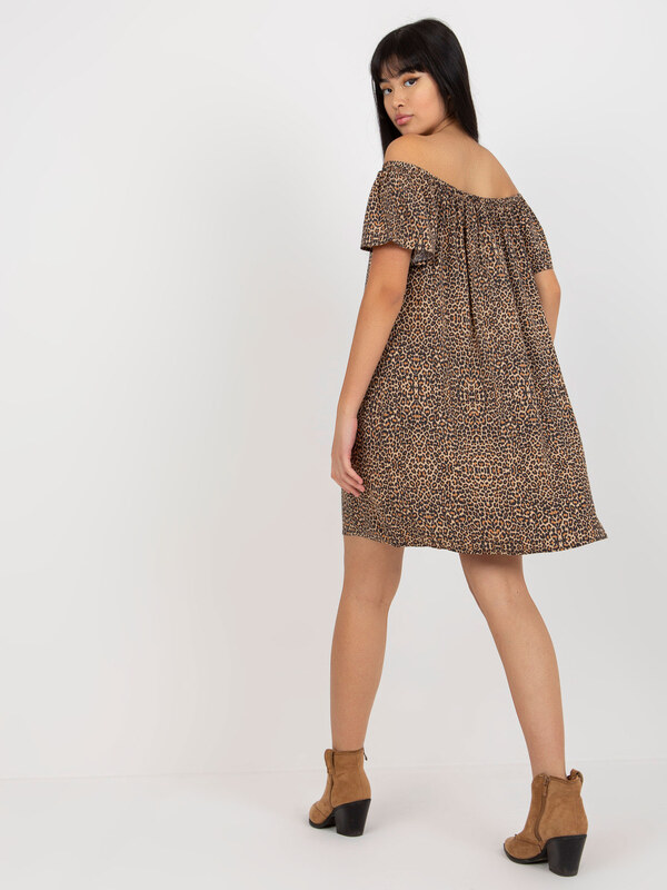 BASIC Barna mintás nyári ruha D73771R30145J-brown