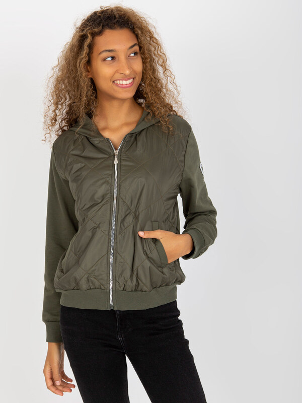 RUE PARIS Khaki steppelt bomber kabát -RV-BL-8226.11X-khaki