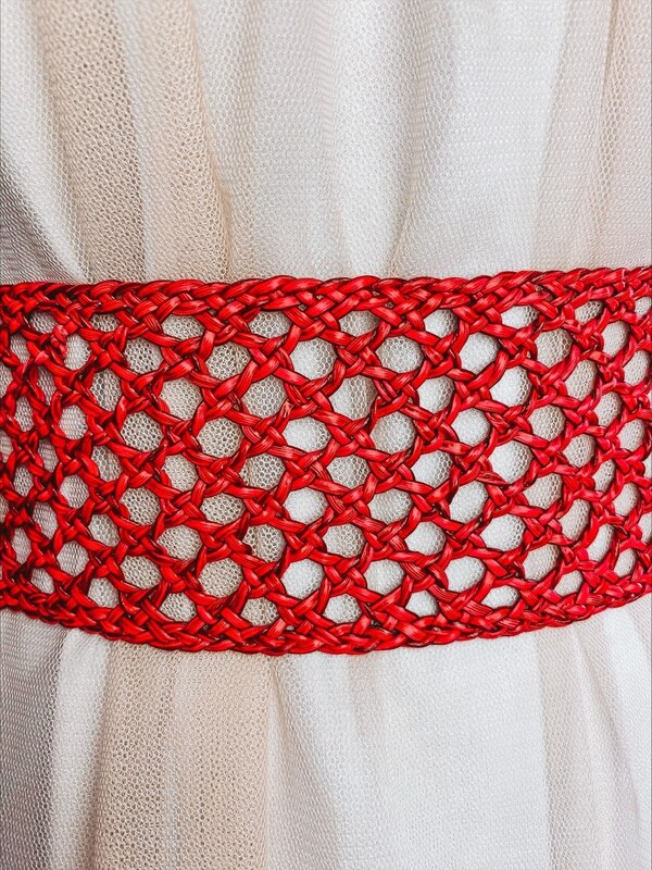 Webmoda Női kötött öv megkötővel - piros - UNI