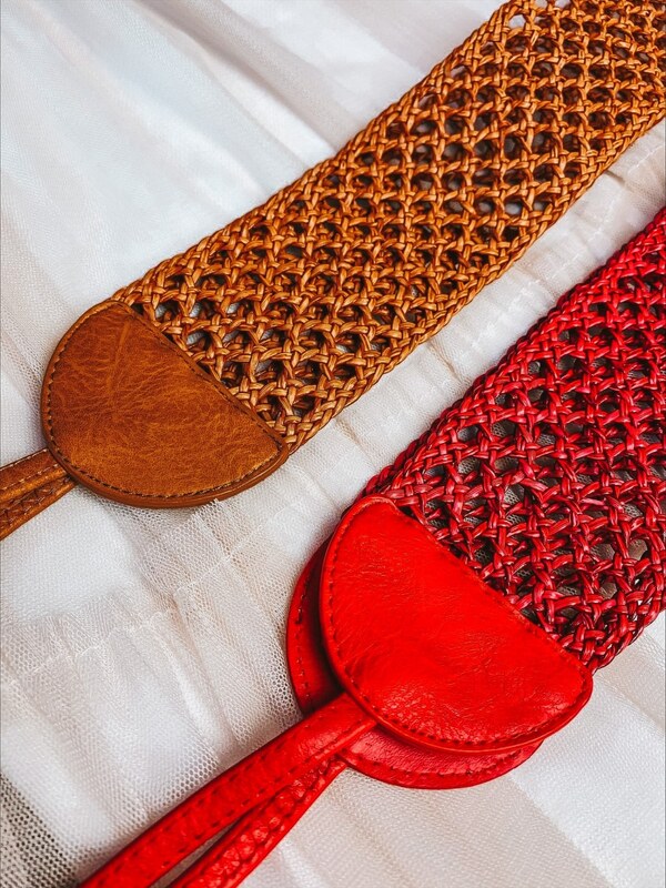 Webmoda Női kötött öv megkötővel - piros - UNI