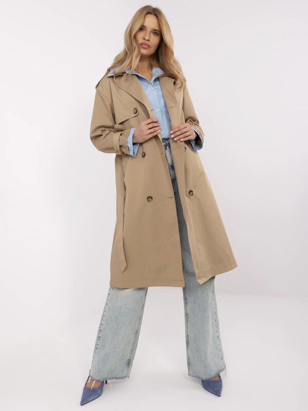 BASIC Bézs női trench kabát NM-PL-DD0369-C.81-dark beige