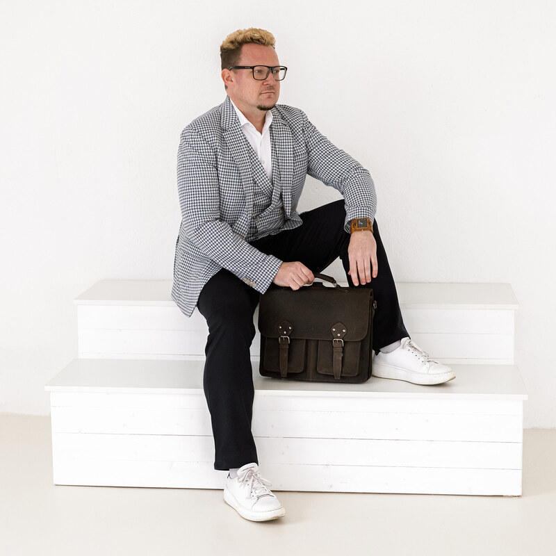 Férfi bőr aktatáska Greenwood Celestin - barna