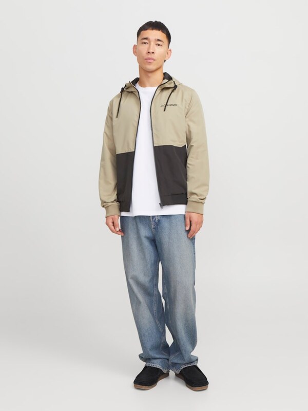 JACK & JONES Átmeneti dzseki 'JJERush' világosbarna / fekete