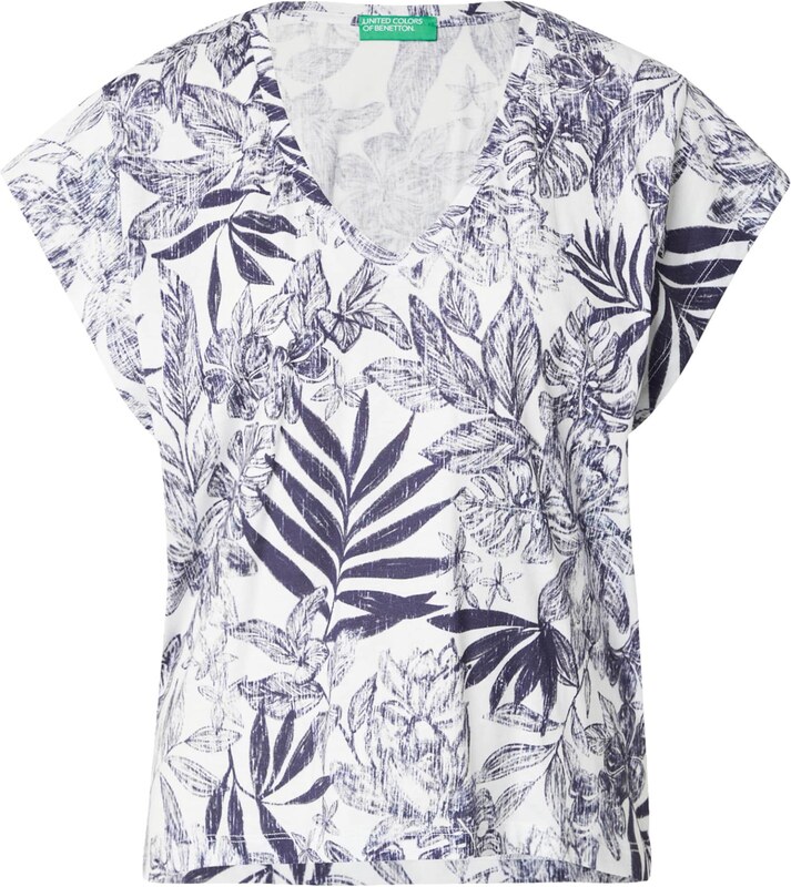 UNITED COLORS OF BENETTON Póló kék / fehér