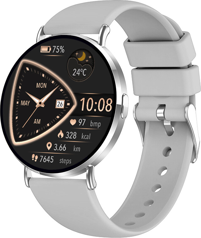 Madvell Elori ezüst okosóra szilikon szíjjal