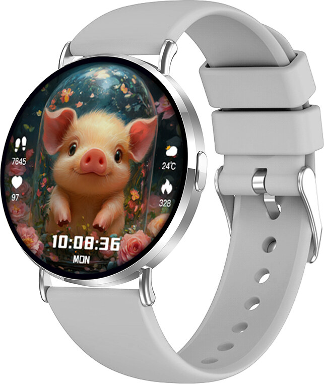 Madvell Elori ezüst okosóra szilikon szíjjal