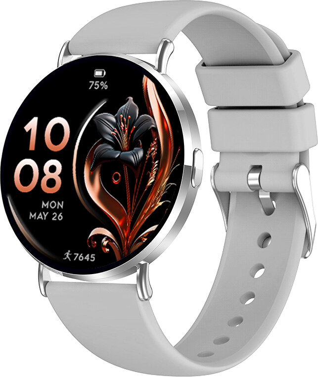 Madvell Elori ezüst okosóra szilikon szíjjal