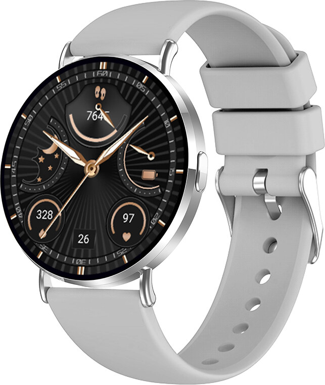 Madvell Elori ezüst okosóra szilikon szíjjal