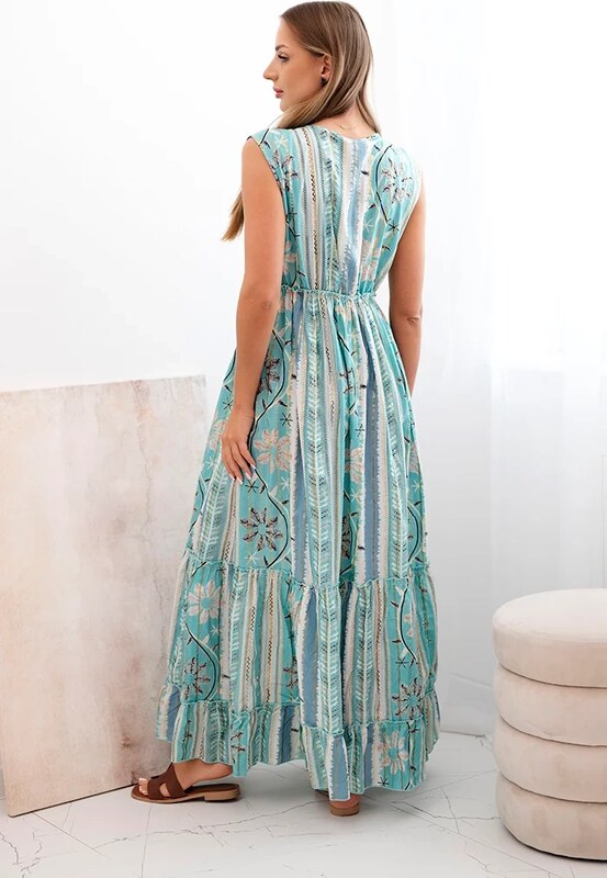 Kesi Włoski Dámská bavlněná pláštěnka se zavazováním v pase turquoise