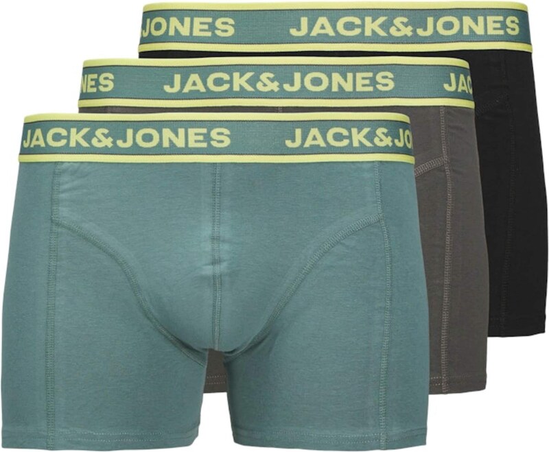JACK & JONES Boxeralsók 'JACBRYSON' galambkék / mokka / világoszöld / fekete