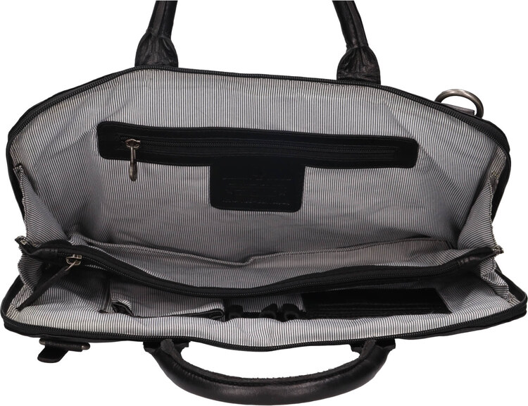 Greenwood Bern bőr laptop táska - fekete